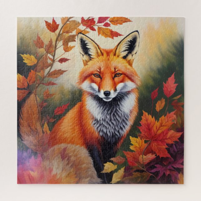 Autumn Fox Painting Jigsaw Puzzle (Vertical)