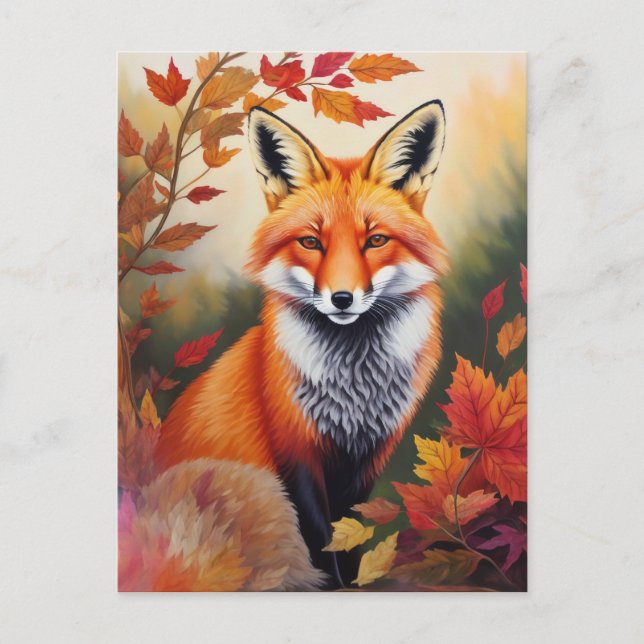 Autumn Fox Painting Postcard (Front)