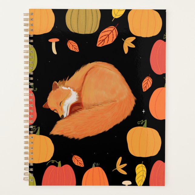 Autumn Fox Sleeping  Planner (Front)