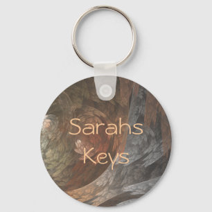 Autumn Fractal Swirl Keychain