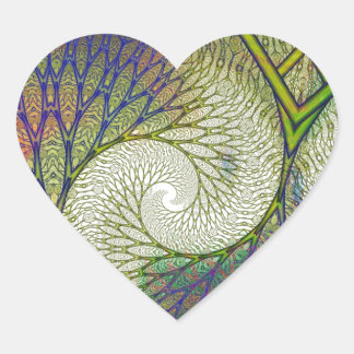 Autumn Fractal Tree Heart Sticker