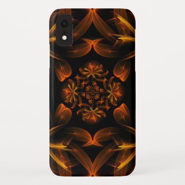 Autumn Fractal Water Lily in a House of Mirrors Case-Mate iPhone Case (Back)