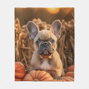 Autumn Frenchie Fleece Blanket