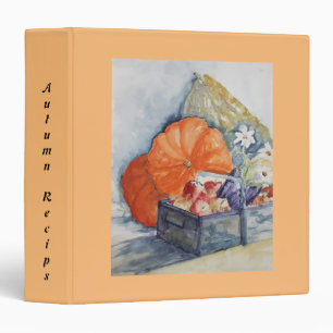 Autumn fruit watercolour Recips Binder