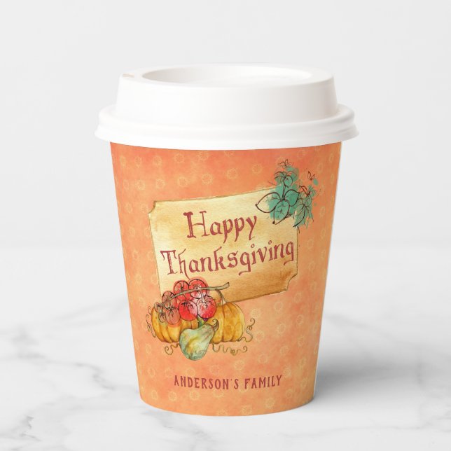 Autumn Fruits In Frame Paper Cup (Back)