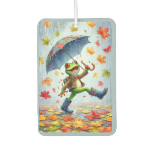 Autumn Funny T-shirt Frog in the rain Air Freshener