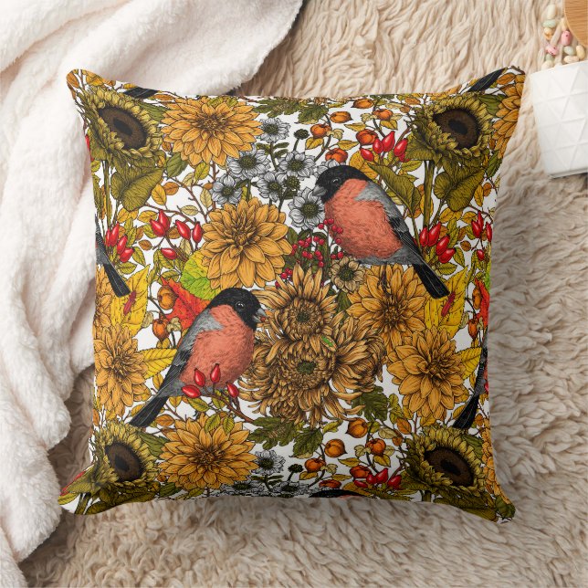 Autumn garden 1 throw pillow (Blanket)