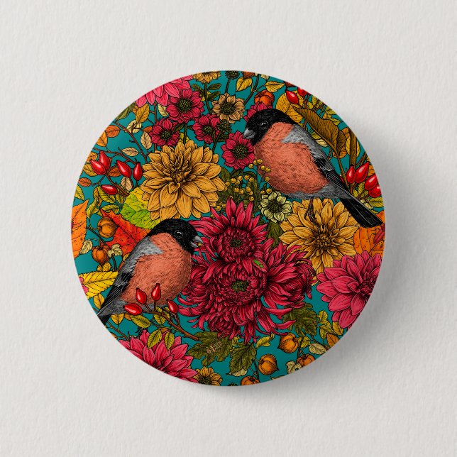 Autumn garden 3 2 inch round button (Front)
