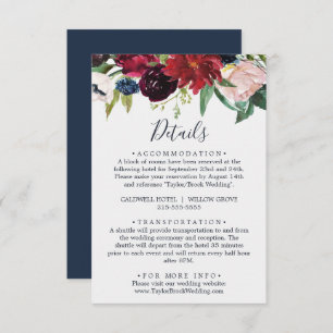 Autumn Garden   Burgundy  Details Enclosure Card