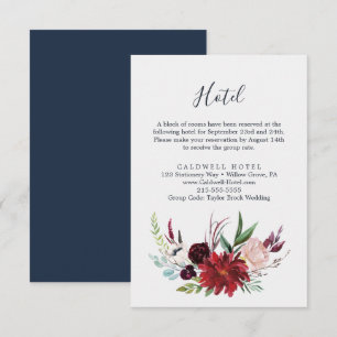 Autumn Garden   Burgundy Hotel Enclosure Card