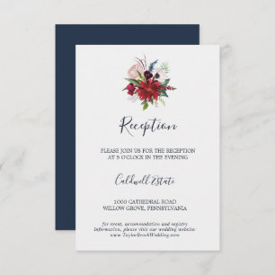 Autumn Garden Burgundy Reception Insert Card