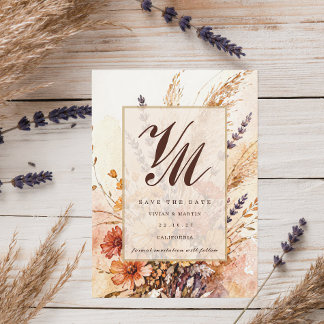 Autumn Garden in Bloom Save The Date Invitation