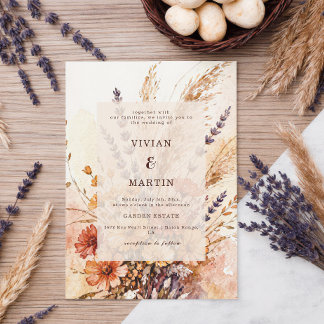 Autumn Garden in Bloom Wedding Invitation