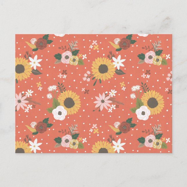 Autumn Garden Pattern Postcard (Front)