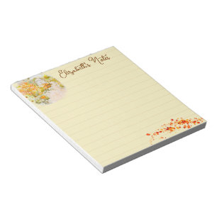 Autumn garden personalized notepad