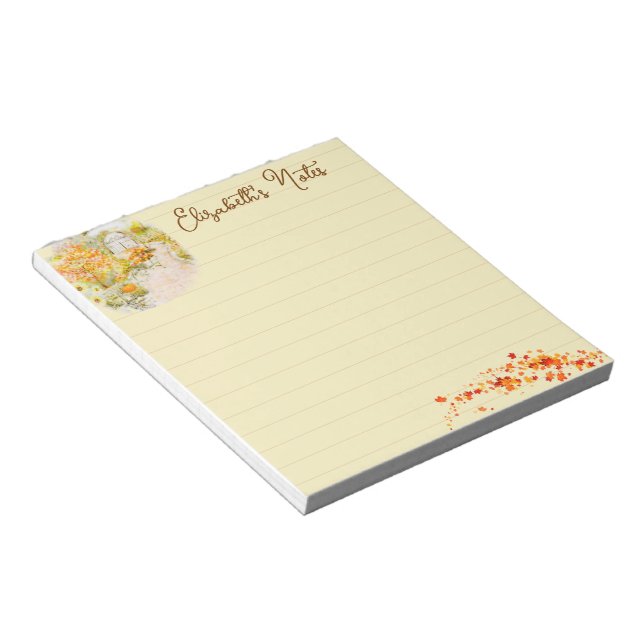 Autumn garden personalized notepad (Angled)