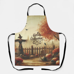 Autumn garden & scarecrow apron