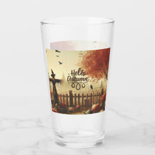 Autumn garden & scarecrow glass