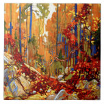 Autumn Garland fine art painting, Tile<br><div class="desc">Autumn Garland,  beautiful painting by Tom Thomson--beautiful colours of autumn leaves</div>