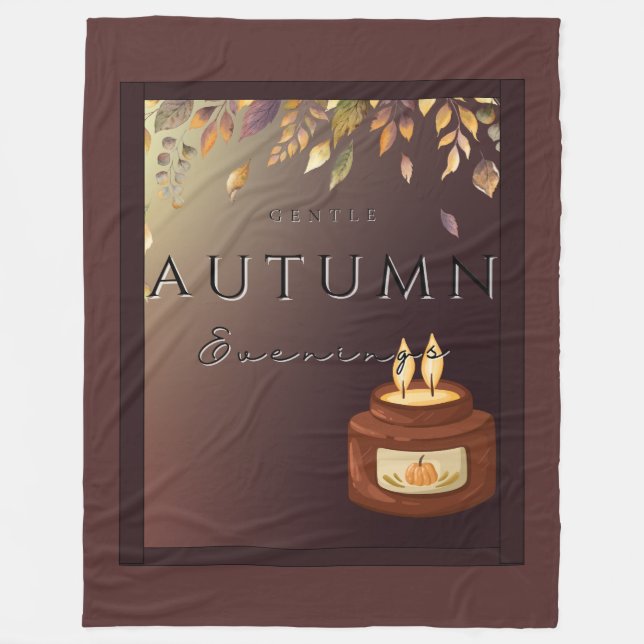 Autumn Gentle Evenings Fleece Blanket – Cozy Fall (Front)