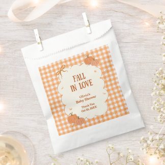 Autumn Gingham Fall in Love Baby Shower  Favour Bag