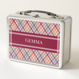 Autumn Gingham Metal Lunch Box