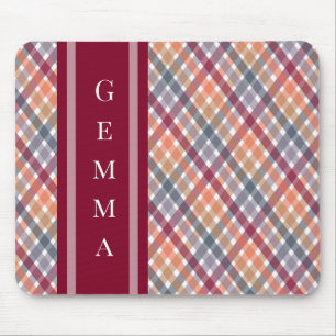 Autumn Gingham Mouse Pad