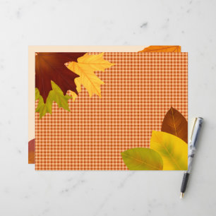 Autumn Gingham Thanksgiving Scrapbook Paper
