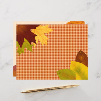 Autumn Gingham Thanksgiving Scrapbook Paper