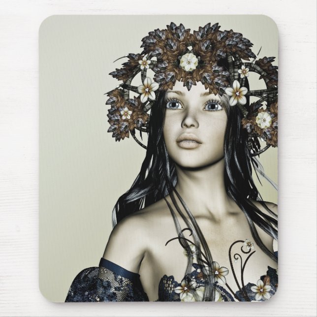 Autumn Girl Mouse Pad (Front)