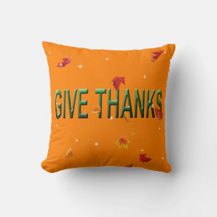 Autumn-Give Thanks Throw Pillow