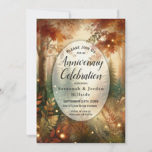 Autumn Glow Enchanted Forest Anniversary Party Invitation