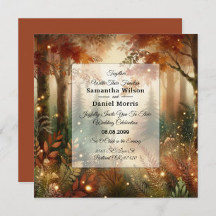 Autumn Glow in the Enchanted Forest Wedding Invitation