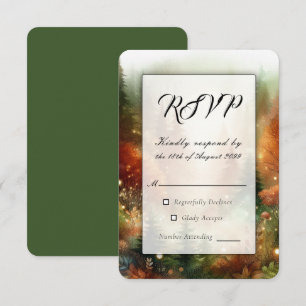 Autumn Glow in the Enchanted Forest Wedding RSVP Card