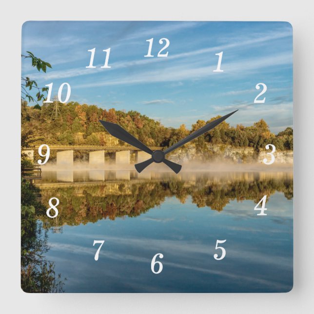 Autumn Glow Lake Springfield Wall Clock (Front)