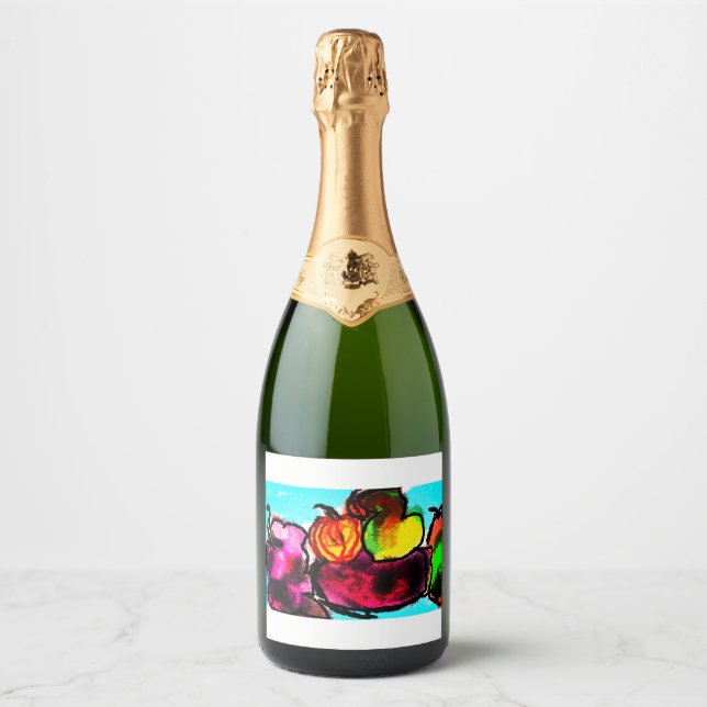 Autumn glow love sparkling wine label (Front)