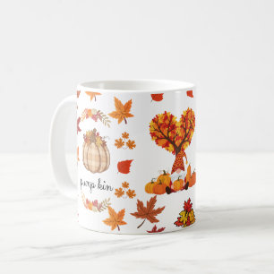 Autumn Gnome Pumpkin Fall Art Print Coffee Mug