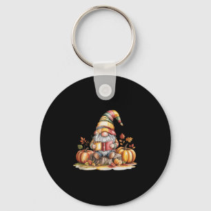 Autumn Gnome Reading Book With Pumpkins Fall Tank  Keychain