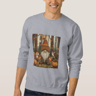 Autumn Gnome with Fox and Owl – Cozy Fall Art Sweatshirt