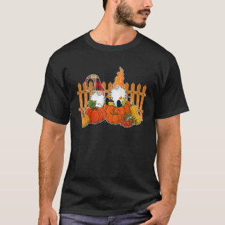 Autumn Gnomes Garden Pumpkin Harvest Fall Funny Ho T-Shirt