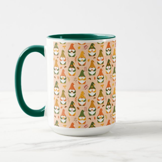 Autumn Gnomes in the Forest Pattern Mug (Left)