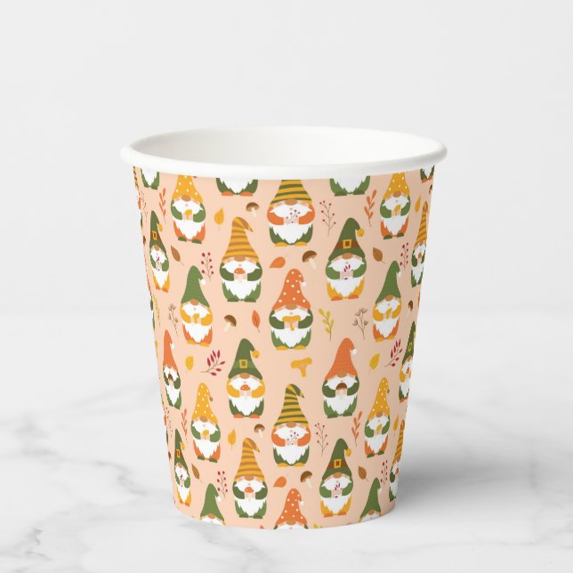 Autumn Gnomes in the Forest Pattern Paper Cups (Front)