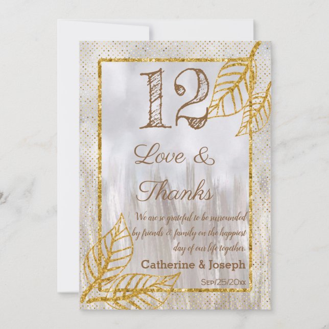 Autumn Gold Chestnut Leaves Table Numbers (Front)