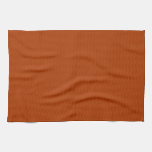 Autumn Gold Deep Rust Orange Colour Only Kitchen Towel (Horizontal)