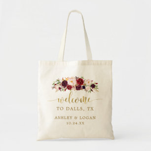 Autumn Gold Floral Wedding Destination Welcome Bag