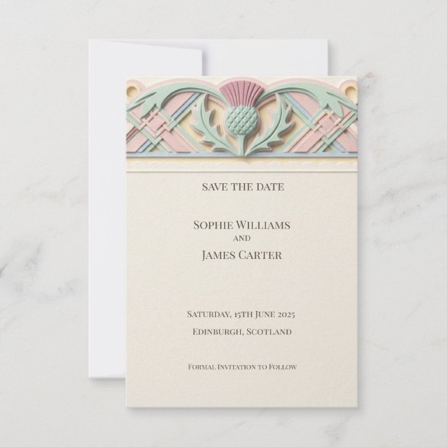 Autumn Gold Leaf Save the Date Card (Front)