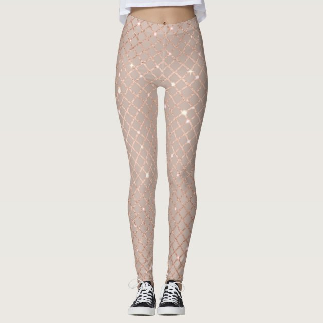 Autumn Gold Leaves: Floral Pattern Leggings (Front)