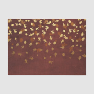 Autumn Gold Leaves Pattern Tissue Paper