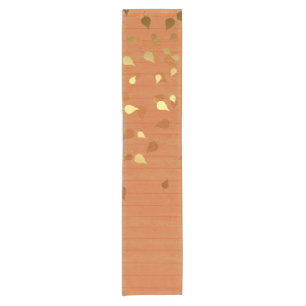 Autumn Gold Leaves/Pinecone Pattern Short Table Runner