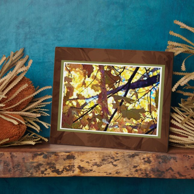 Autumn Golden Leaves Plaque (Side)
